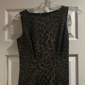 Ann Taylor Black and Brown Animal Print Mini Dress